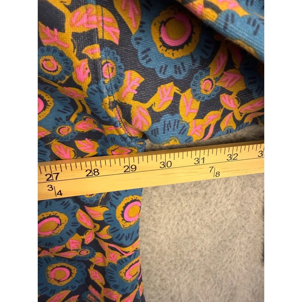 Natural Life Floral Cropped Sweatshirt Womens XL Blue Pink Mustard Pullover 645 - Picture 6 of 8